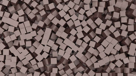 abstract background of brown cubes, 3d illustration
