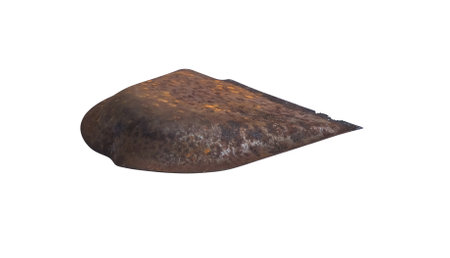 old rusty black metal scoop close upの写真素材