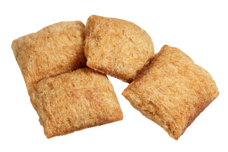 Cookies with a chocolate stuffing are isolated on a white backgroundの写真素材