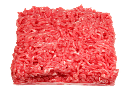 Forcemeat from beef it is isolated on a white backgroundの写真素材
