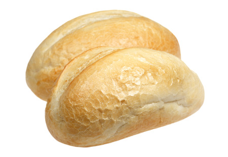 Two rolls are isolated on a white background