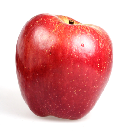 Ripe apple on a white backgroundの写真素材