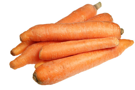 Crude carrots it is isolated on a white backgroundの写真素材