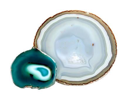 Cut of agate it is isolated on a white background