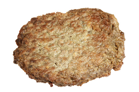 Pancake from a liver it is isolated on a white backgroundの写真素材