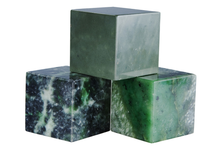 Cubes of different minerals, rocks isolated on a white backgroundの写真素材