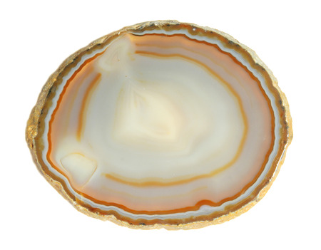 Cut of agate it is isolated on a white background