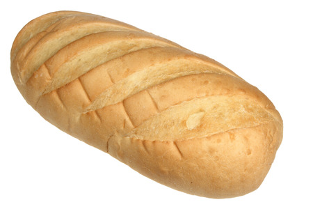 Long loaf of white bread it is isolated on a white background