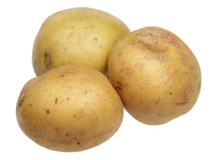 Potatoes it is isolated on a white backgroundの写真素材