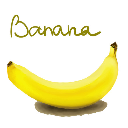 painted banana with transparent backgroundのイラスト素材