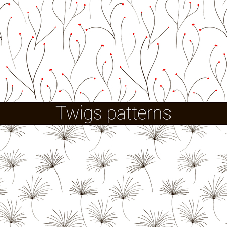 Set of 2 twigs patternsのイラスト素材