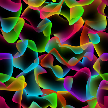 Neon Overlaping Shapes Seamless Patternのイラスト素材