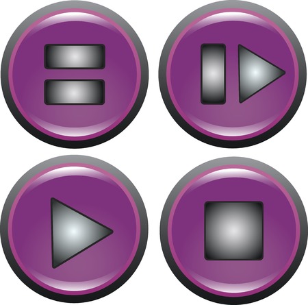 Buttons for the player start, stop, pause, rewindのイラスト素材