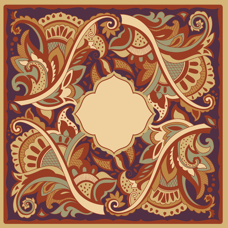 Decorative motif for ceramic tiles, paper napkins and handkerchiefs. Design wrapping paper. Vector illustrationのイラスト素材