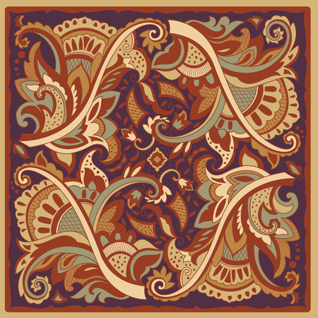 Decorative motif for ceramic tiles, paper napkins and handkerchiefs. Design wrapping paper. Vector illustrationのイラスト素材