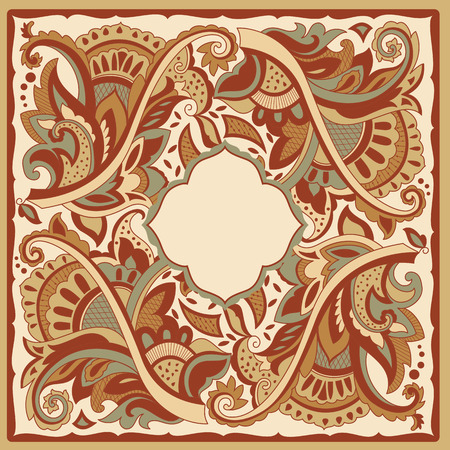 Decorative motif for ceramic tiles, paper napkins and handkerchiefs. Design wrapping paper. Vector illustrationのイラスト素材