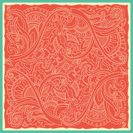 Decorative motif for ceramic tiles, paper napkins and handkerchiefs. Design wrapping paper. Vector illustrationのイラスト素材