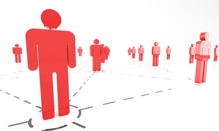 Business network on the white background