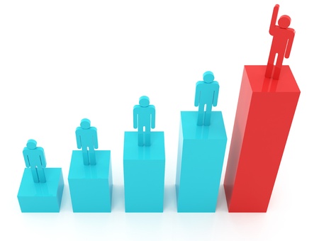 Growth chart on the white backgroundの写真素材