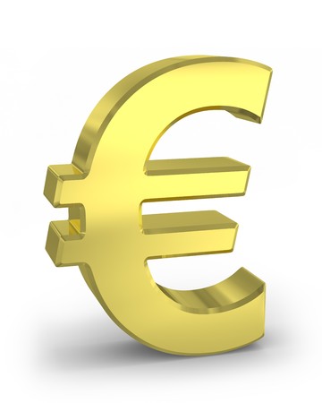 Golden euro sign Golden euro sign