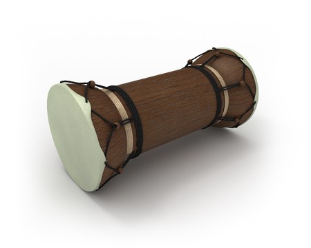 African talking drum in perspectiveの写真素材