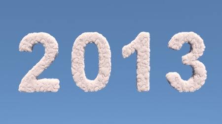 New year 2012 cloud shape, isolated on white background
