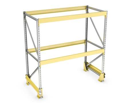 Single pallet rack, isolated on white backgroundの写真素材