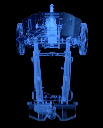 X-ray of artillery cannon on black backgroundの写真素材
