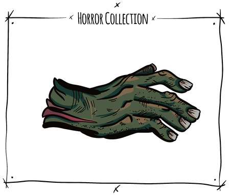 Vector illustration with zombie hand on white backgroundのイラスト素材