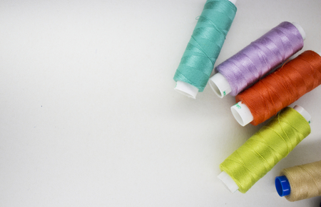 stitching different colors on white background