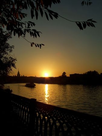 Beautiful gold sunsetの写真素材