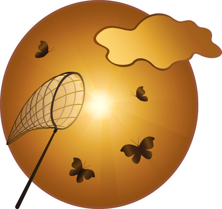 Catching of butterfliesのイラスト素材