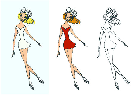 Figure skater. Сontains traced imageのイラスト素材