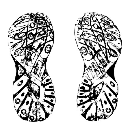 Training shoes prints. Contains traced image のイラスト素材