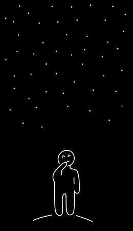 Man and starsのイラスト素材