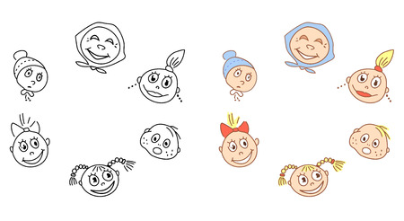 Cartoon facesのイラスト素材