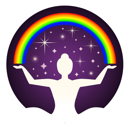 Yogi and rainbowのイラスト素材