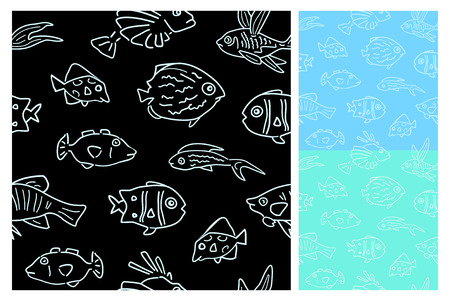 Seamless fish patternのイラスト素材