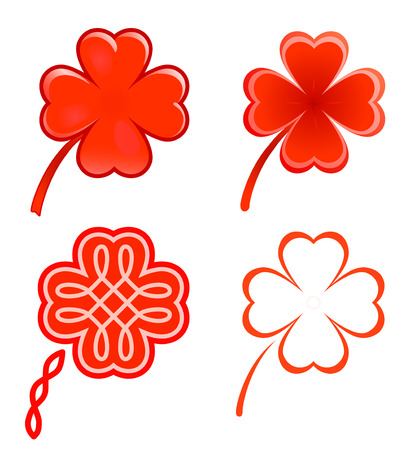 Clovers and heartsのイラスト素材