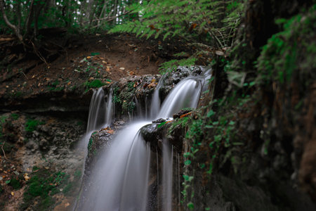 Small waterfall dauda in Gauja national park,Latvia
