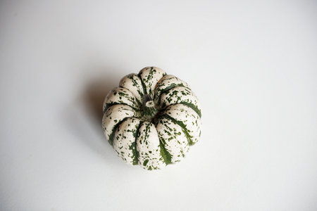 Green pumpkin isolated on the white backgroundの写真素材
