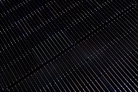 Closeup of black solar panel textureの写真素材