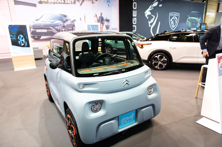 Riga, Latvia - April 29, 2022: Citroen Ami electric car of modern new vehicle small city conceptのeditorial素材
