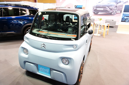 Riga, Latvia - April 29, 2022: Citroen Ami electric car of modern new vehicle small city conceptのeditorial素材