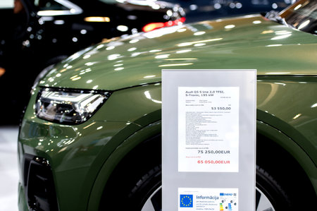 Riga,Latvia - April 29, 2022: New Audi Q5 S line 2,0  TFSI, S-Tronic presented at Riga International Motor Showのeditorial素材