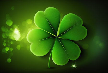 Four leaf clover lucky. St. Patrick's Day backdrop. Generative AIの写真素材