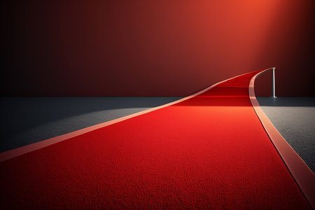Red carpet - a symbol of success, luck and fame. Generative AI.の素材