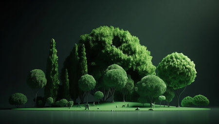 Green planet and earth day concept.Care for the environment and ecology. Generative AI.の素材