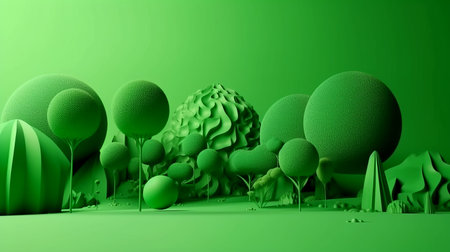 Green planet and earth day concept.Care for the environment and ecology. Generative AI.の素材