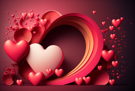 Valentine's Day background or Valentines day concept. Generative AIの素材